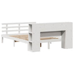 Seng Med Bokhylle Uten Madrass Hvit 140X200 Cm Heltre Furu