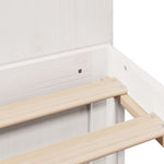 Seng Med Bokhylle Uten Madrass Hvit 140X200 Cm Heltre Furu