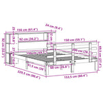 Seng Med Bokhylle Uten Madrass Hvit 150X200 Cm Heltre Furu