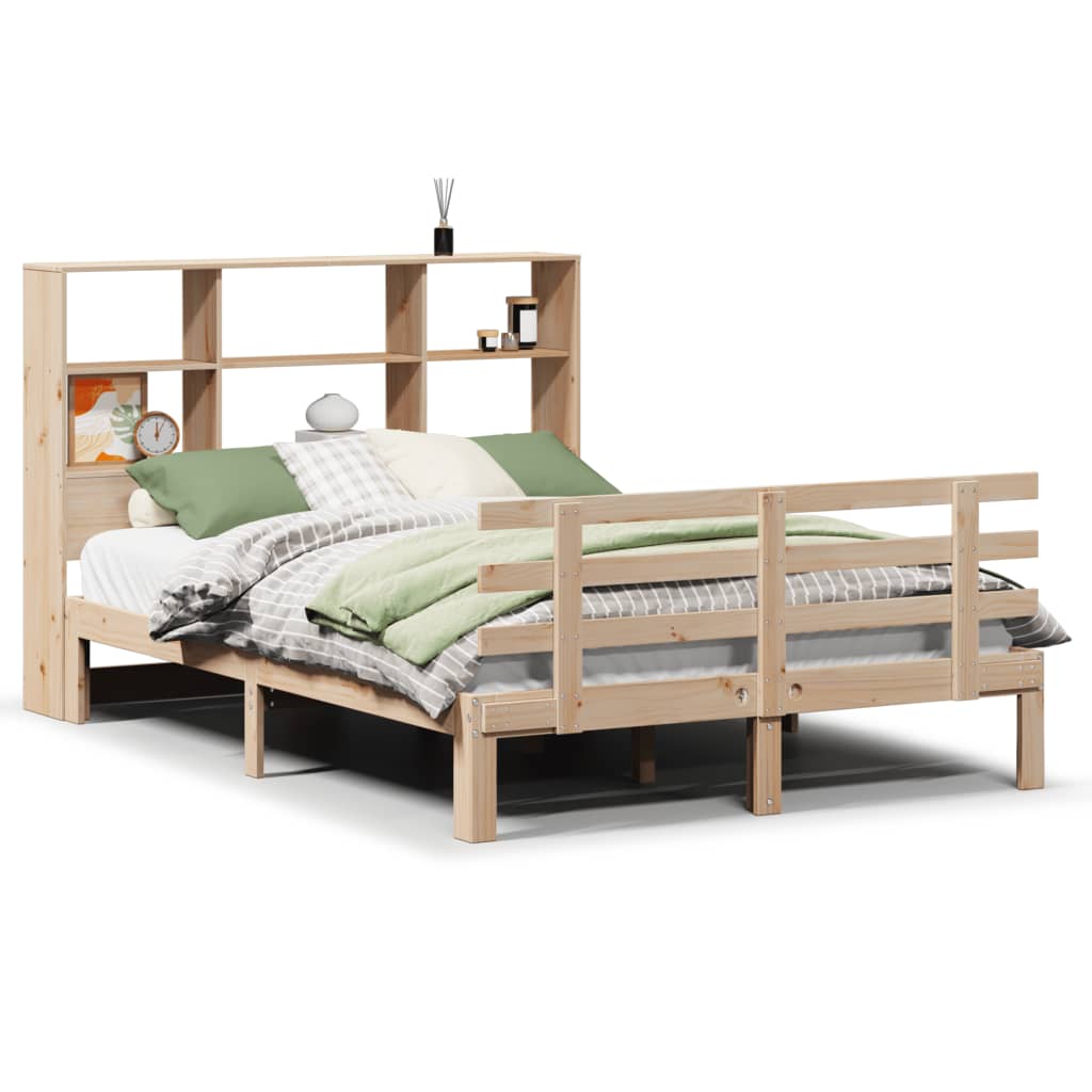 Seng Med Bokhylle Uten Madrass 140X200 Cm Heltre Furu