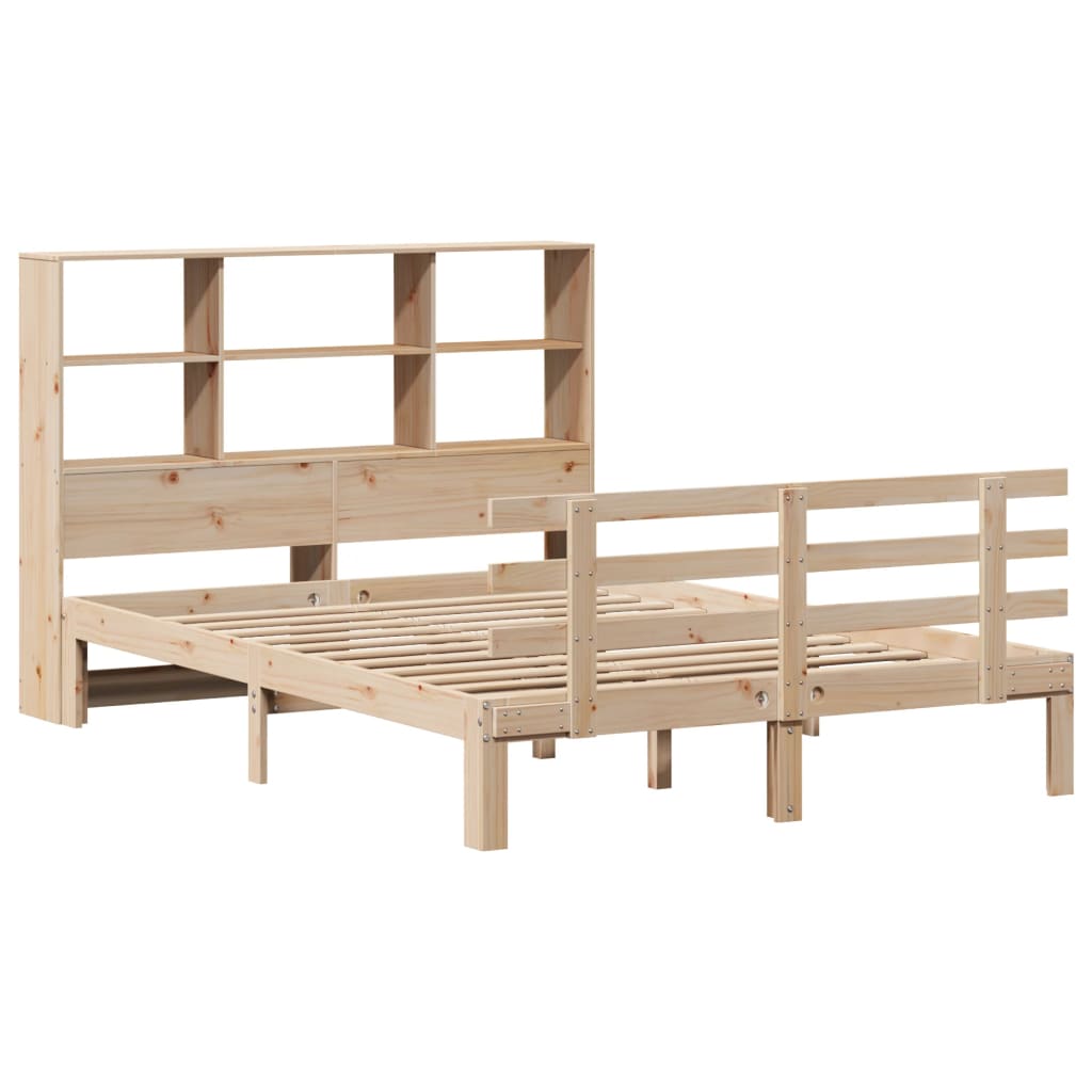 Seng Med Bokhylle Uten Madrass 140X200 Cm Heltre Furu