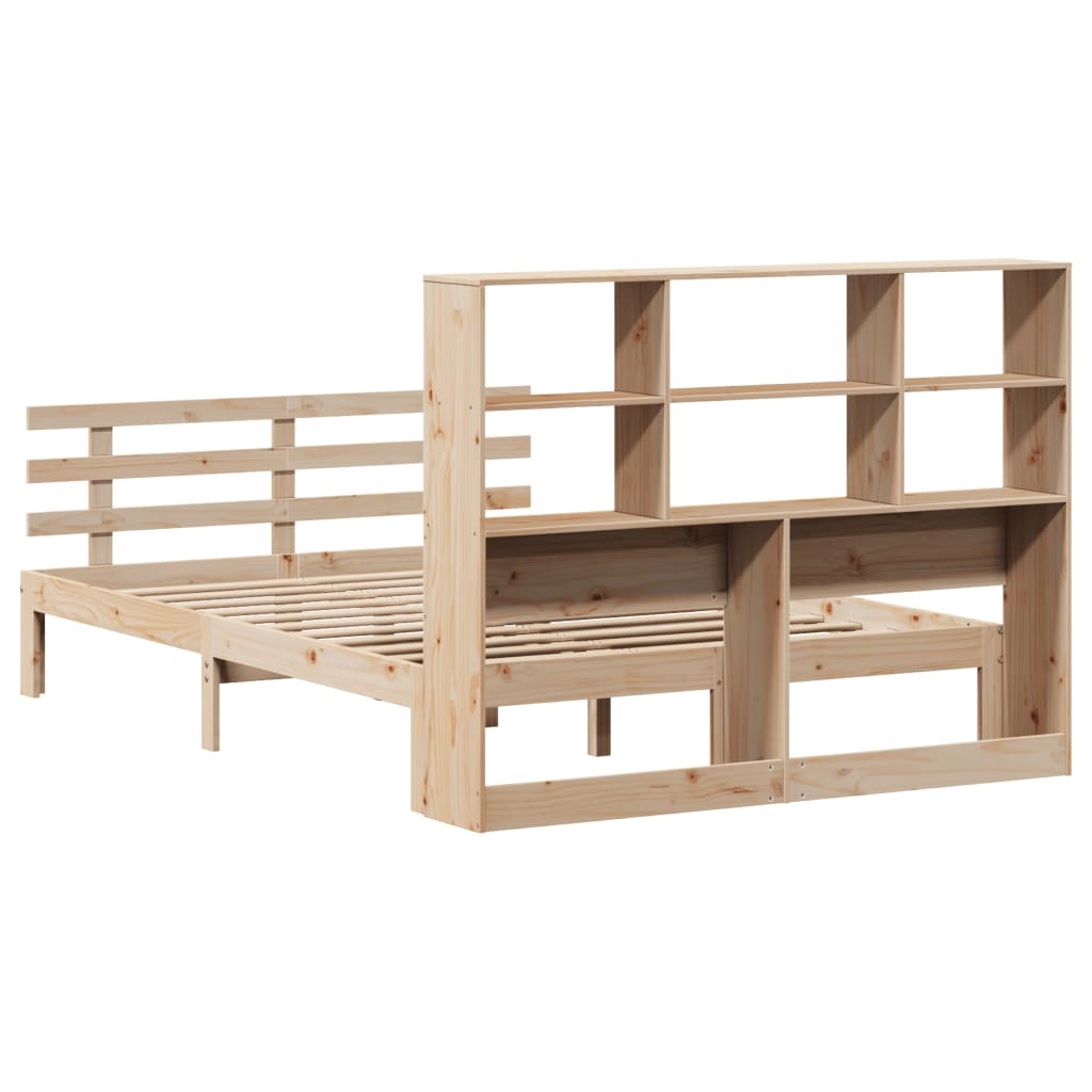 Seng Med Bokhylle Uten Madrass 140X200 Cm Heltre Furu