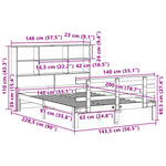 Seng Med Bokhylle Uten Madrass 140X200 Cm Heltre Furu