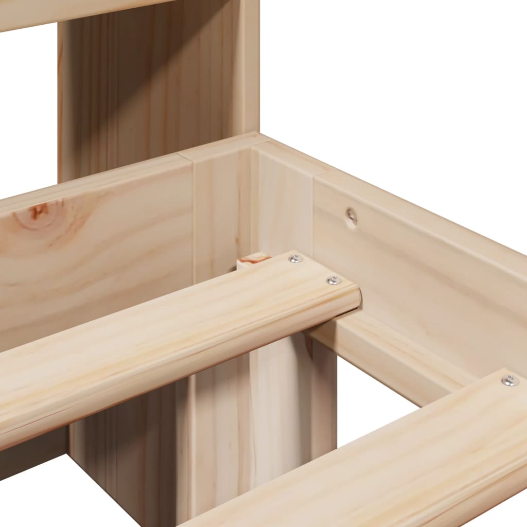 Seng Med Bokhylle Uten Madrass 180X200 Cm Heltre Furu