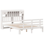 Seng Med Bokhylle Uten Madrass Hvit 140X190 Cm Heltre Furu