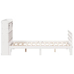 Seng Med Bokhylle Uten Madrass Hvit 140X190 Cm Heltre Furu