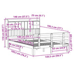 Seng Med Bokhylle Uten Madrass Hvit 140X190 Cm Heltre Furu