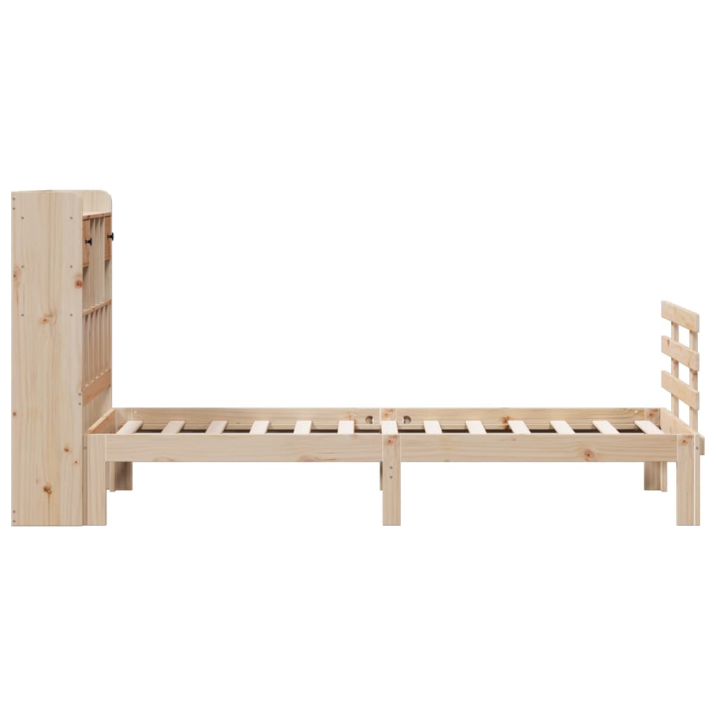 Seng Med Bokhylle Uten Madrass 90X200 Cm Heltre Furu