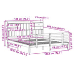 Seng Med Bokhylle Uten Madrass Hvit 180X200 Cm Heltre Furu