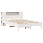 Seng Med Bokhylle Uten Madrass Hvit 160X200 Cm Heltre Furu
