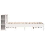 Seng Med Bokhylle Uten Madrass Hvit 160X200 Cm Heltre Furu