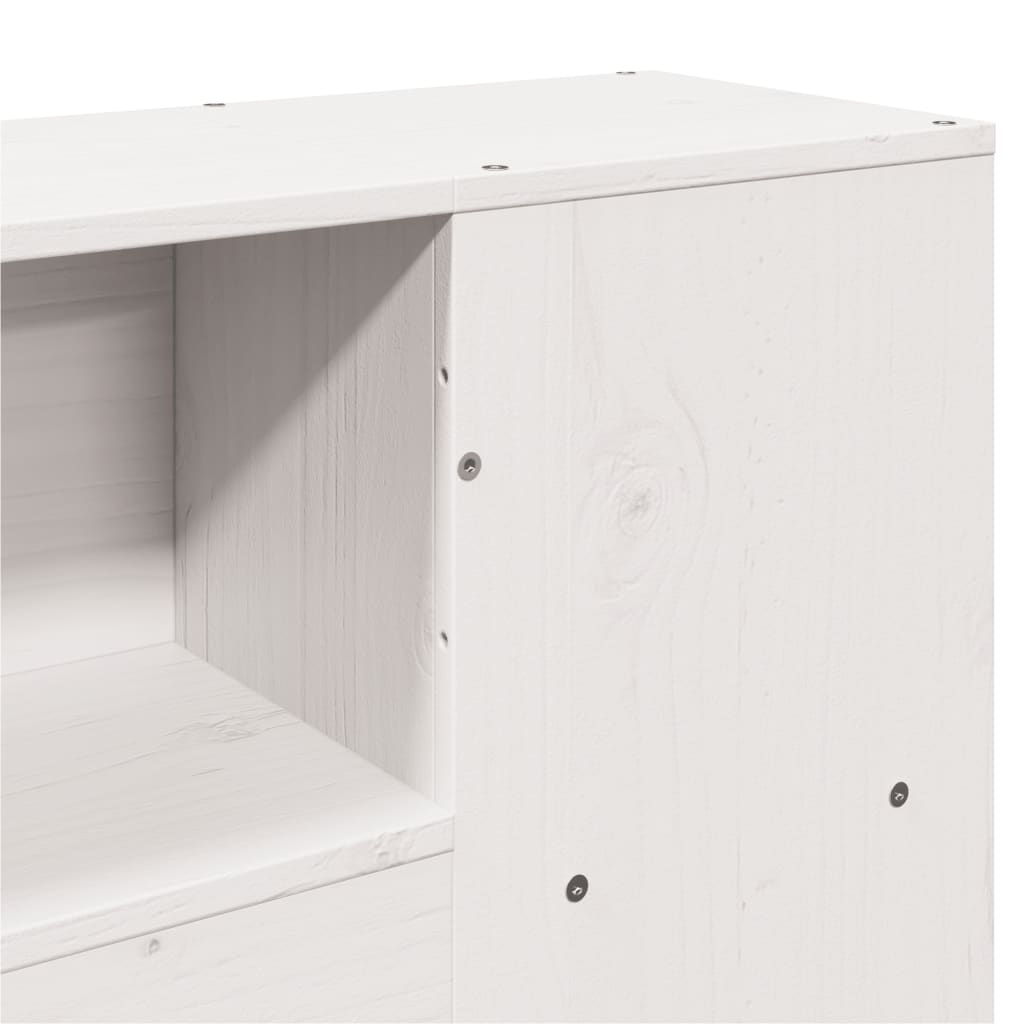 Seng Med Bokhylle Uten Madrass Hvit 160X200 Cm Heltre Furu