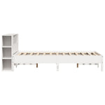 Seng Med Bokhylle Uten Madrass Hvit 150X200 Cm Heltre Furu