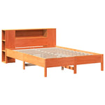 Seng Med Bokhylle Uten Madrass Voksbrun 140X200 Cm Heltre Furu