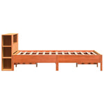 Seng Med Bokhylle Uten Madrass Voksbrun 140X200 Cm Heltre Furu