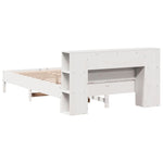 Seng Med Bokhylle Uten Madrass Hvit 120X200 Cm Heltre Furu