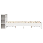 Seng Med Bokhylle Uten Madrass Hvit 140X190 Cm Heltre Furu