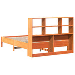 Seng Med Bokhylle Uten Madrass Voksbrun 120X200 Cm Heltre Furu