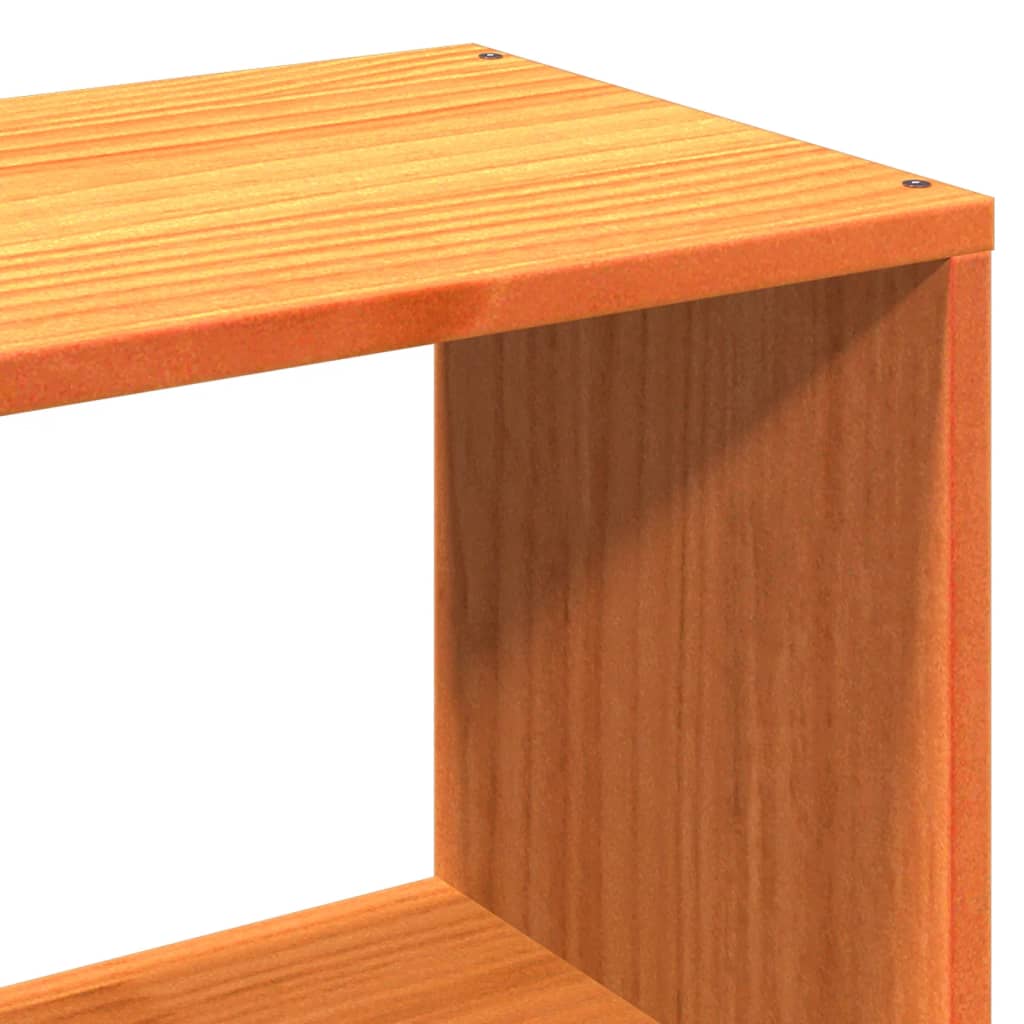 Seng Med Bokhylle Uten Madrass Voksbrun 120X200 Cm Heltre Furu