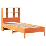 Seng Med Bokhylle Uten Madrass Voksbrun 100X200 Cm Heltre Furu