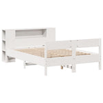 Seng Med Bokhylle Uten Madrass Hvit 160X200 Cm Heltre Furu