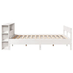 Seng Med Bokhylle Uten Madrass Hvit 160X200 Cm Heltre Furu