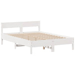 Seng Med Bokhylle Uten Madrass Hvit 160X200 Cm Heltre Furu