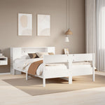 Seng Med Bokhylle Uten Madrass Hvit 160X200 Cm Heltre Furu