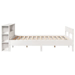 Seng Med Bokhylle Uten Madrass Hvit 150X200 Cm Heltre Furu