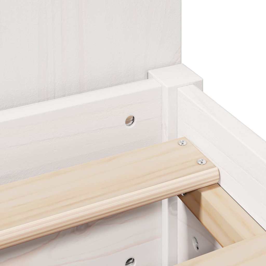 Seng Med Bokhylle Uten Madrass Hvit 120X200 Cm Heltre Furu