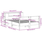 Seng Med Bokhylle Uten Madrass Hvit 140X190 Cm Heltre Furu