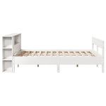 Seng Med Bokhylle Uten Madrass Hvit 140X190 Cm Heltre Furu