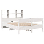 Seng Med Bokhylle Uten Madrass Hvit 160X200 Cm Heltre Furu
