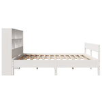 Seng Med Bokhylle Uten Madrass Hvit 160X200 Cm Heltre Furu