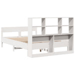 Seng Med Bokhylle Uten Madrass Hvit 160X200 Cm Heltre Furu