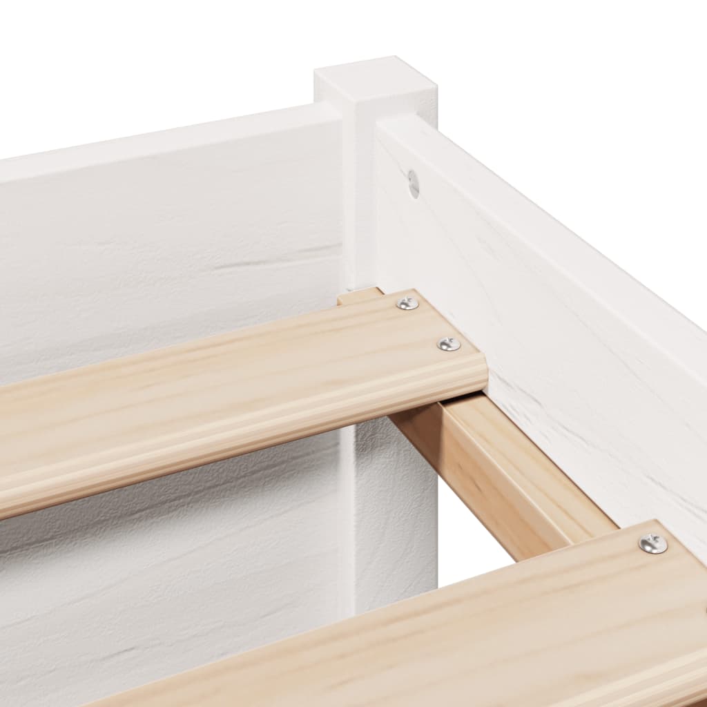 Seng Med Bokhylle Uten Madrass Hvit 160X200 Cm Heltre Furu