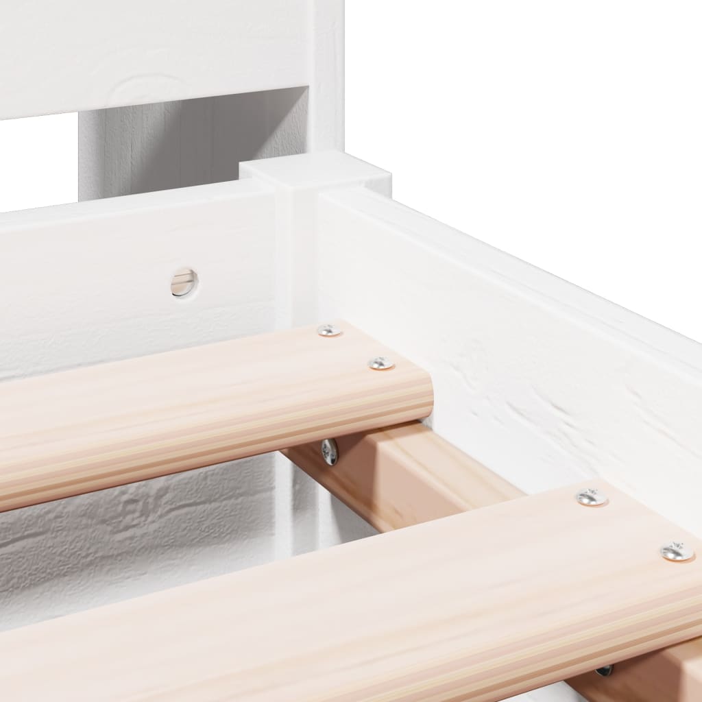 Seng Med Bokhylle Uten Madrass Hvit 180X200 Cm Heltre Furu