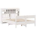 Seng Med Bokhylle Uten Madrass Hvit 160X200 Cm Heltre Furu