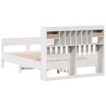 Seng Med Bokhylle Uten Madrass Hvit 160X200 Cm Heltre Furu