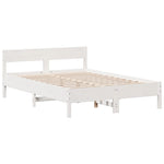 Seng Med Bokhylle Uten Madrass Hvit 160X200 Cm Heltre Furu