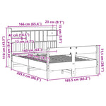 Seng Med Bokhylle Uten Madrass Hvit 160X200 Cm Heltre Furu