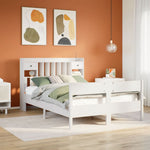 Seng Med Bokhylle Uten Madrass Hvit 160X200 Cm Heltre Furu