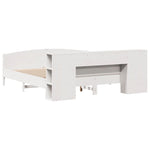 Seng Med Bokhylle Uten Madrass Hvit 180X200 Cm Heltre Furu