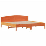 Seng Med Bokhylle Uten Madrass Voksbrun 180X200 Cm Heltre Furu