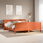 Seng Med Bokhylle Uten Madrass Voksbrun 180X200 Cm Heltre Furu