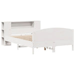 Seng Med Bokhylle Uten Madrass Hvit 140X200 Cm Heltre Furu