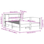 Seng Med Bokhylle Uten Madrass Hvit 140X200 Cm Heltre Furu