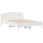 Seng Med Bokhylle Uten Madrass Hvit 140X200 Cm Heltre Furu