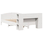 Seng Med Bokhylle Uten Madrass Hvit 120X200 Cm Heltre Furu