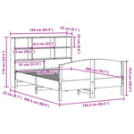 Seng Med Bokhylle Uten Madrass Hvit 160X200 Cm Heltre Furu